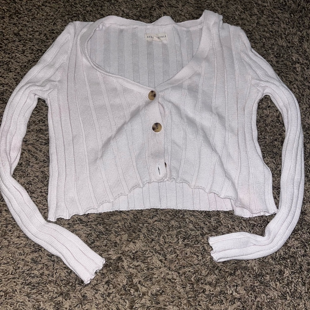 Cropped white sweater